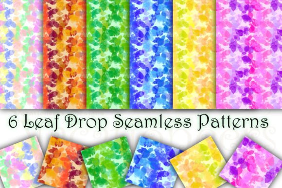 6 Leaf Drop Seamless Patterns