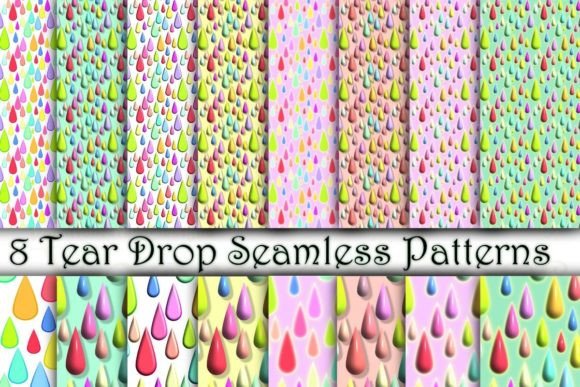 8 Tear Drop Seamless Patterns