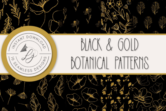 Black and Gold Seamless Floral Patterns: Elevate Your Creative Projects with Timeless Elegance