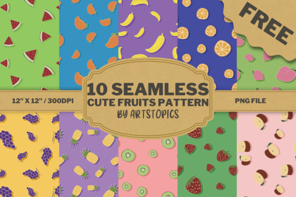 Cute Fruit Patterns for Creative Projects
