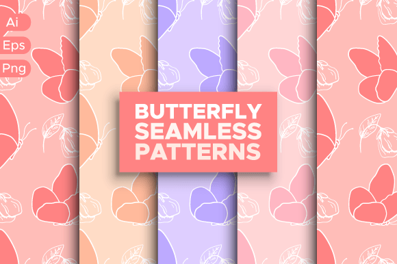 Floral Butterfly Seamless Patterns Free