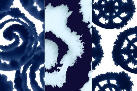 Indigo Patterns Set: Abstract & Playful