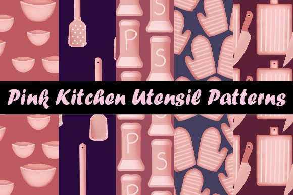 Pink Kitchen Utensil Patterns