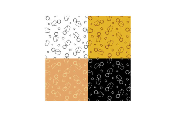 Set of Seamless Patterns with Medal of S: Versatile Vector Design Elements for Fabric and Decorative Use
