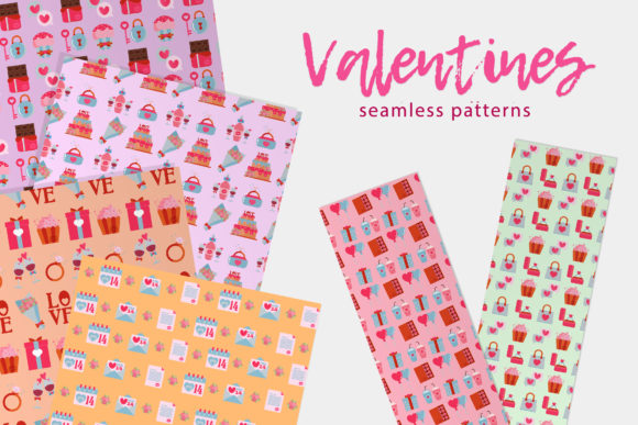 Valentines Seamless Patterns B