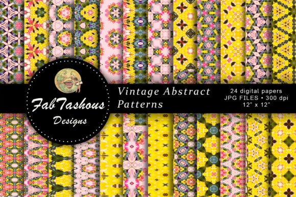Vintage Colorful Patterns Digital Papers