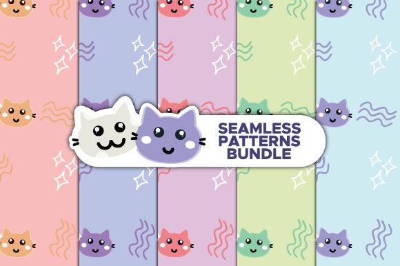 Wild Cat Seamless Patterns Bundle Free